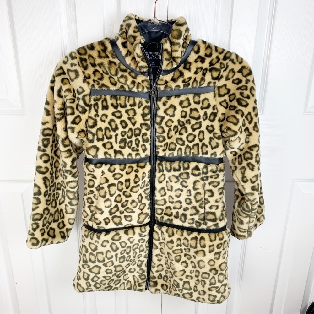 TCP 7/8 || M Girls Fuzzy Animal Print Coat *